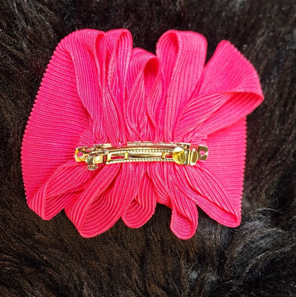 Vintage 90s Silky Pink Hair Bow